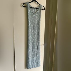 Vintage 90's Y2K sage green Floral Sleeveless Maxi Dress Elaine Jonathon Martin